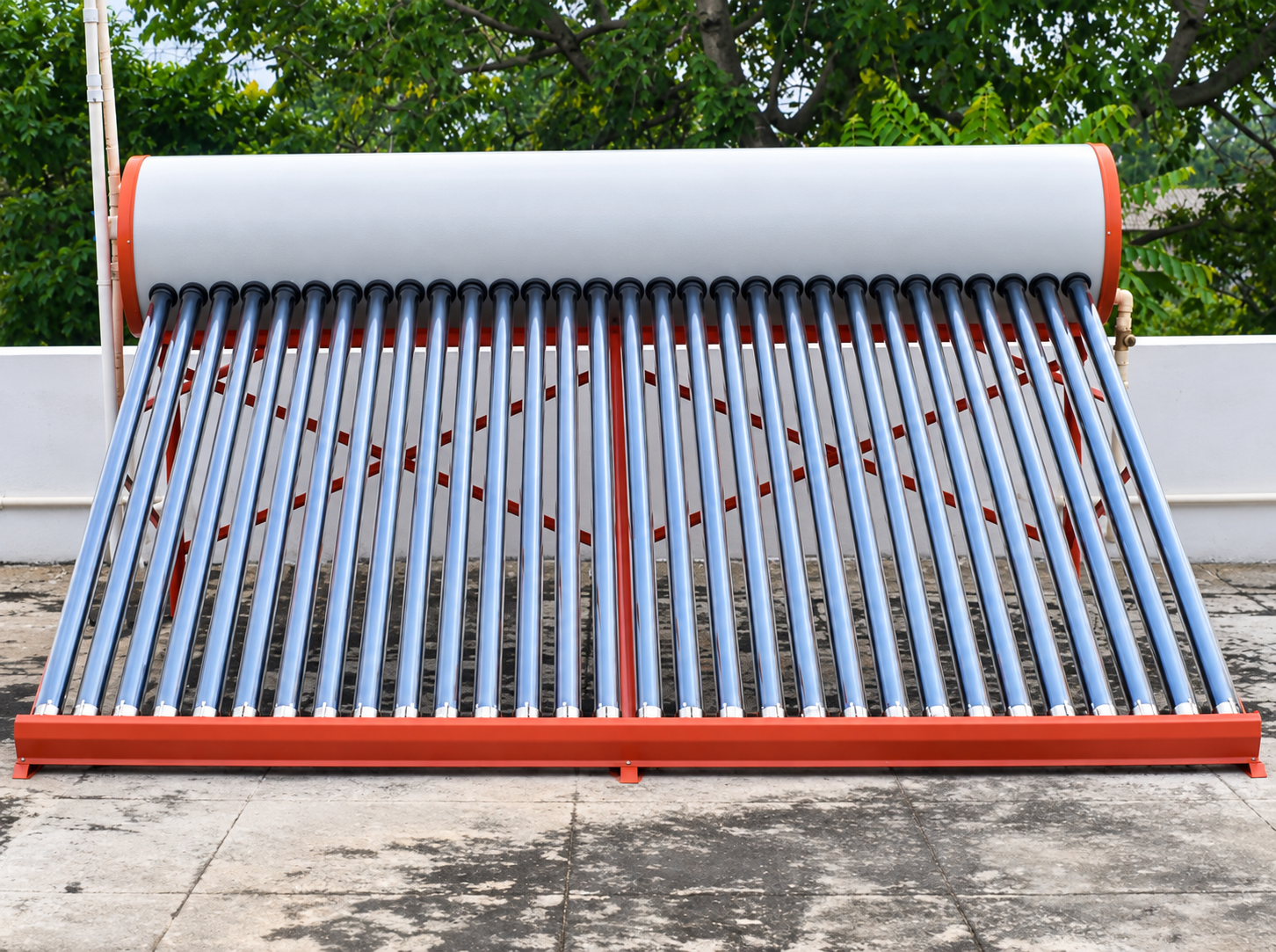 Solar water heating system installed for hot water generation